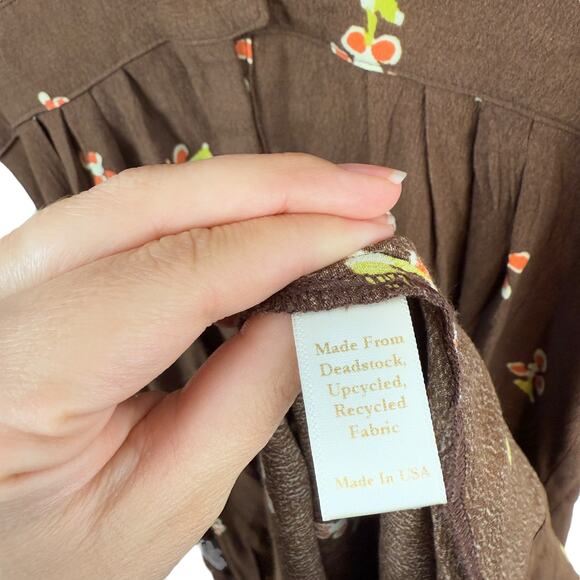 Christy Dawn Lottie Floral Button Up Maxi Dress Boho Vintage Brown Size S - Picture 6 of 9